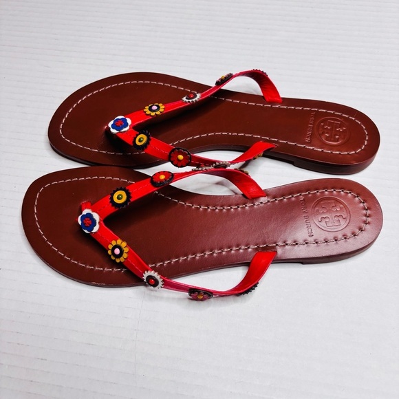 TORY BURCH Marguerite Terra Thong Sandals Size 7.5 - Picture 5 of 6